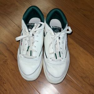 Reebok Club C Mid II Sneakers in chalk and green